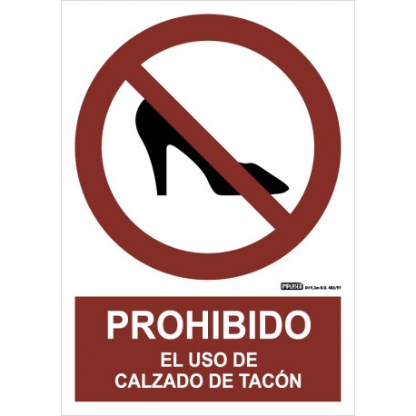 Señal prohibido el uso de calzado de tacón