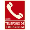 Señal teléfono de emergencia Clase B con texto CTE