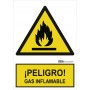 Señal Peligro - Gas inflamable