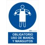 Señal uso obligatorio de mandil y manguitos